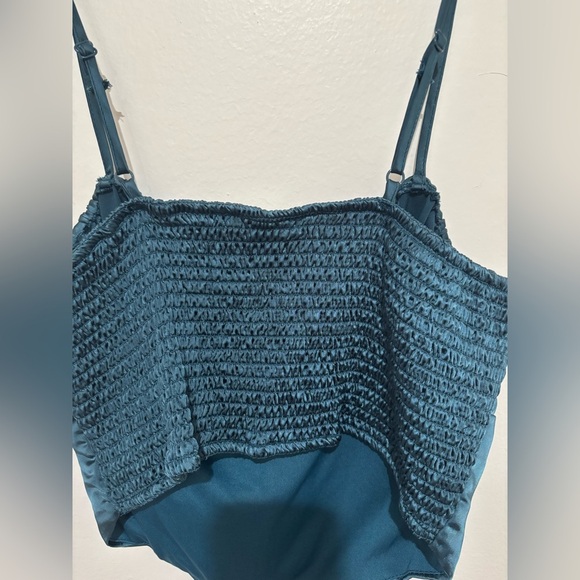 La Hearts Deep Teal Satin Top - Picture 4 of 4